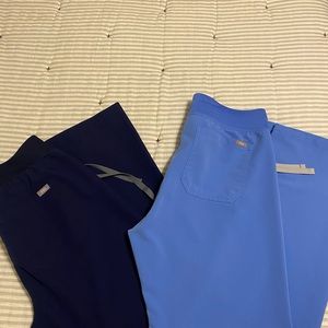 Figs Livingston scrub pants, ceil blue med/tall